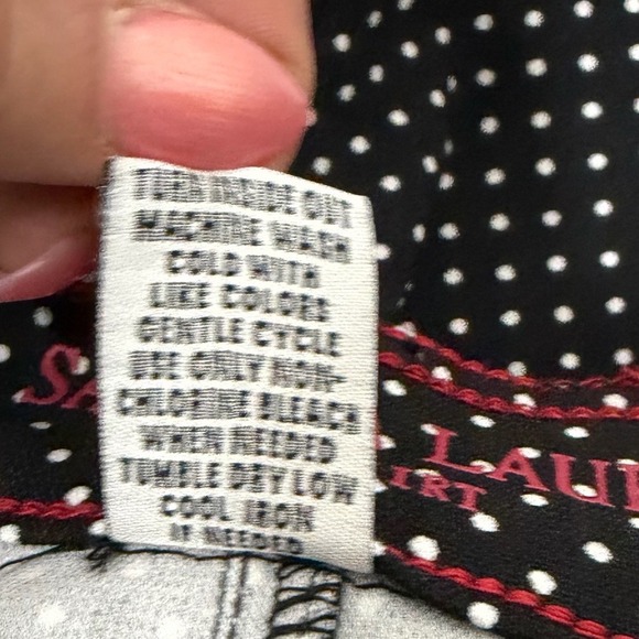 Sabrina Lauren Mini Skirt Black White Polka Dot Stretch Pocket Preppy Classic - Picture 10 of 14